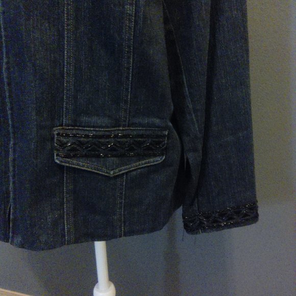 Beaded Stretch Denim - Picture 6 of 8